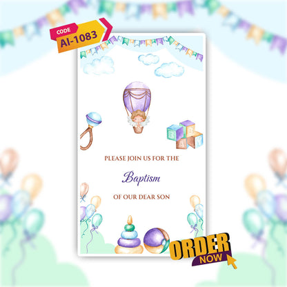 Baptism Ceremony Invitation Video | Custom & Digital | AI-1083