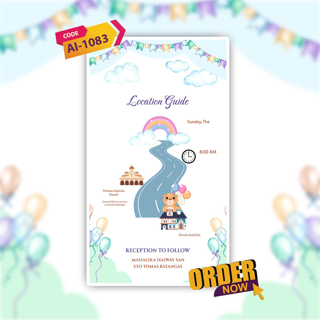 Baptism Ceremony Invitation Video | Custom & Digital | AI-1083