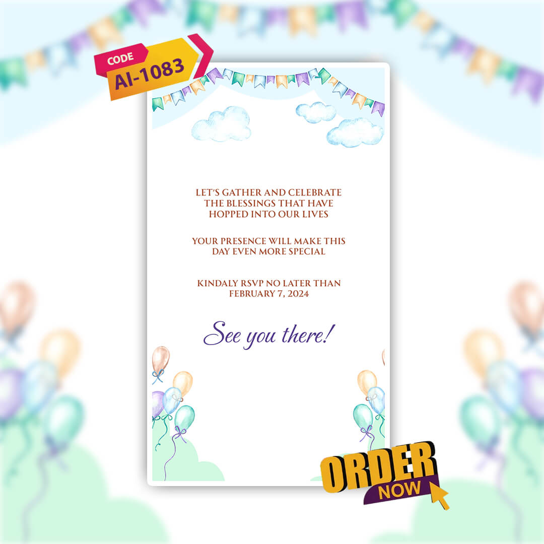 Baptism Ceremony Invitation Video | Custom & Digital | AI-1083