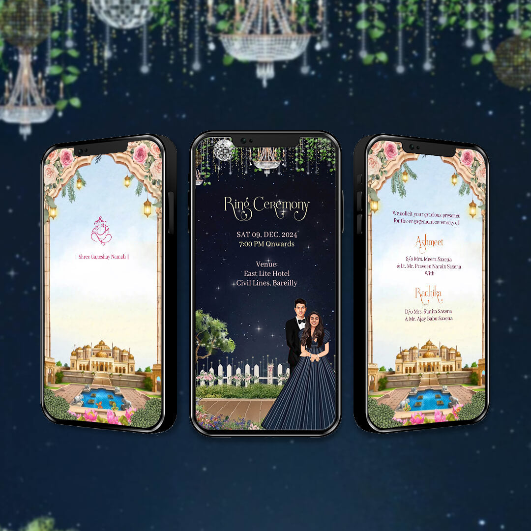 Engagement & Ring Ceremony Video Invitation | Stylish Theme | AI-1390