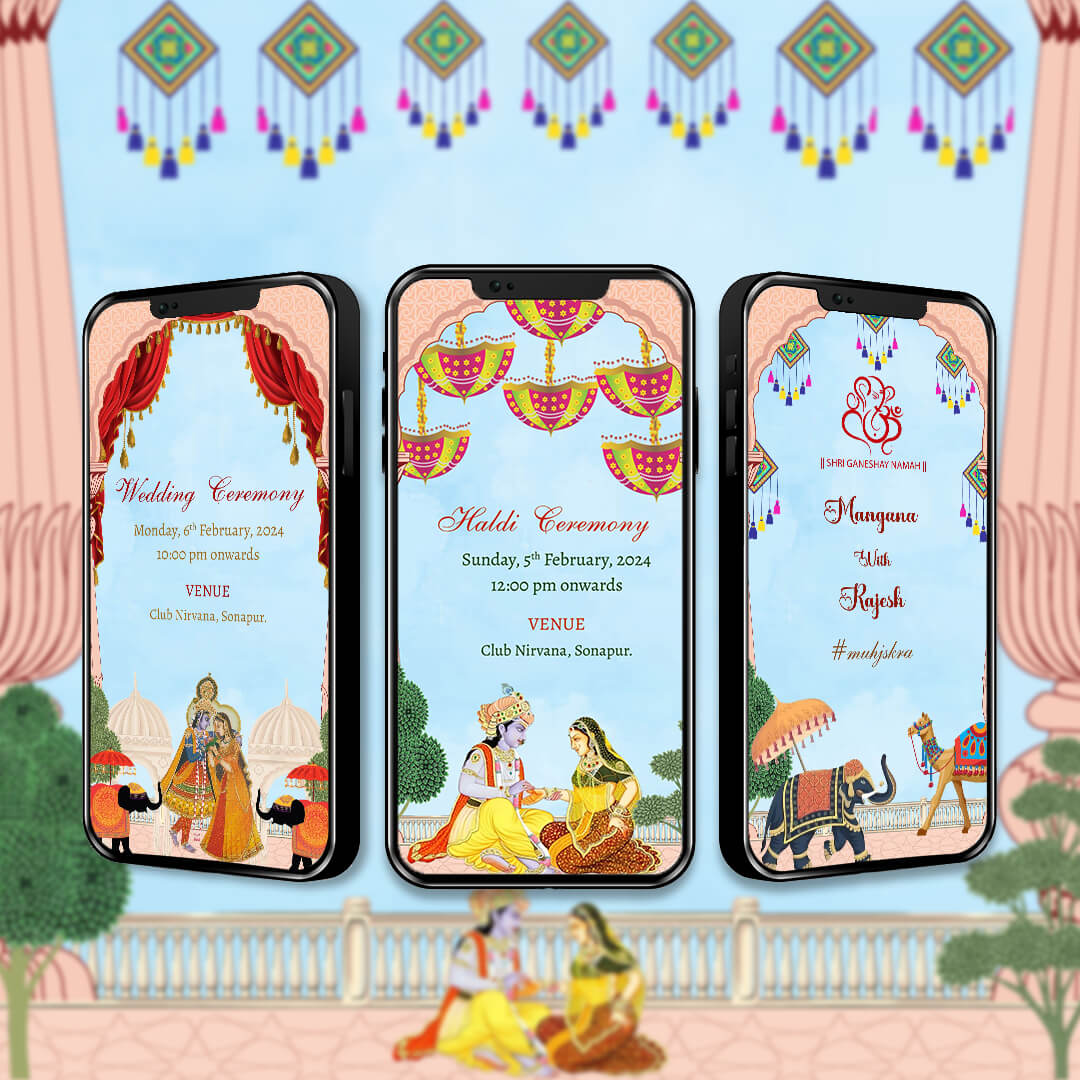 Rajasthani Wedding Invitation Video | Royal Marwari | AI-1224
