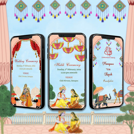 Rajasthani Wedding Invitation Video | Royal Marwari | AI-1224