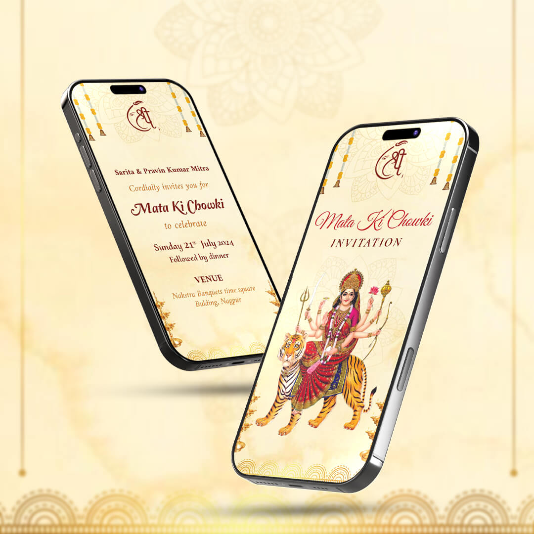 Mata Ki Chowki Invitation Video | Stylish Bhakti Template | AI-1261