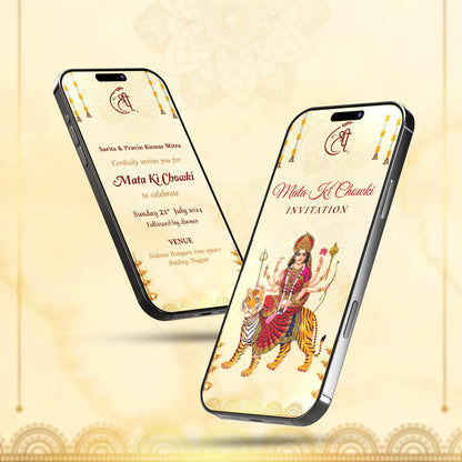 Mata Ki Chowki Invitation Video | Stylish Bhakti Template | AI-1261