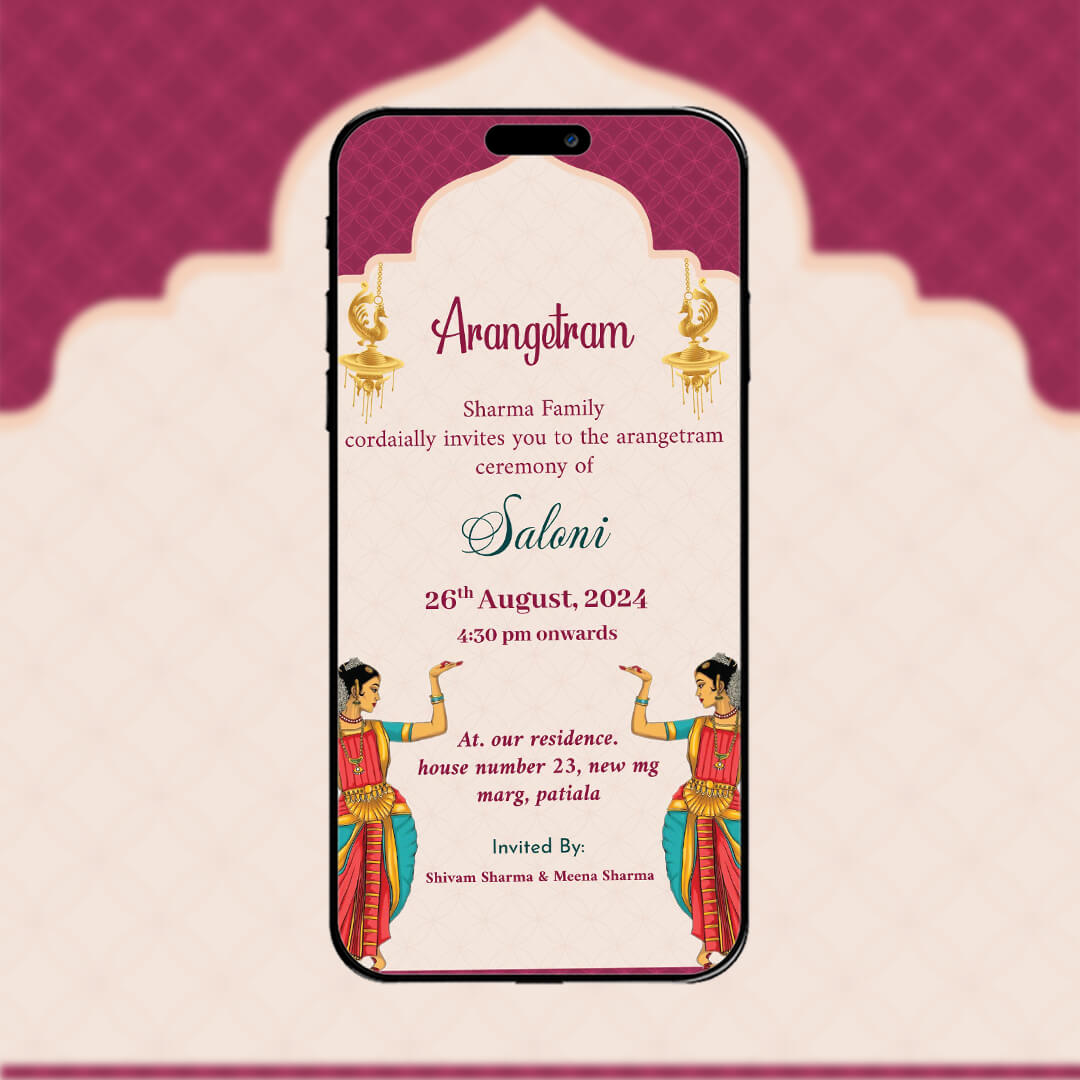 Arangetram Ceremony Invitation Video | Custom HD Invite |AI-1254