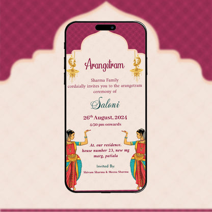 Arangetram Ceremony Invitation Video | Custom HD Invite |AI-1254