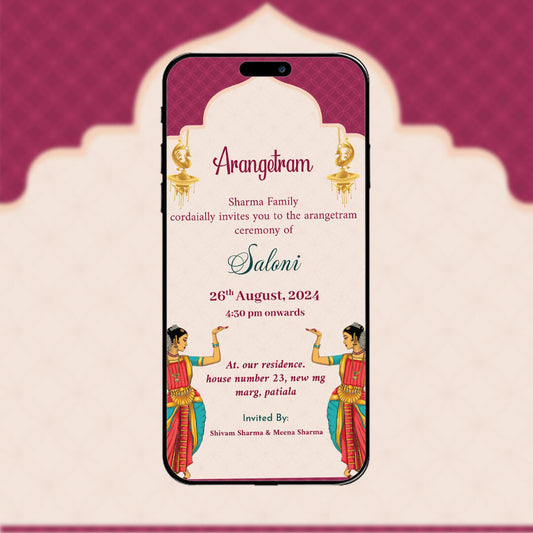 Arangetram Ceremony Invitation Video | Custom HD Invite |AI-1254