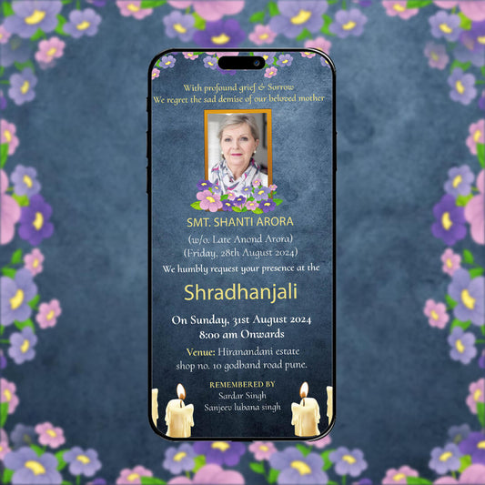 Funeral Ceremony Invitation Video | Memorial Tribute | AI-1212