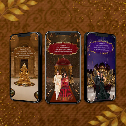 Digital Wedding Invitation Video | Dark Blue Fireworks | AI-1481