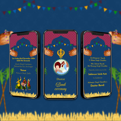 Dastar Bandi Ceremony Invitation Video | Sikh Tradition |AI-1084