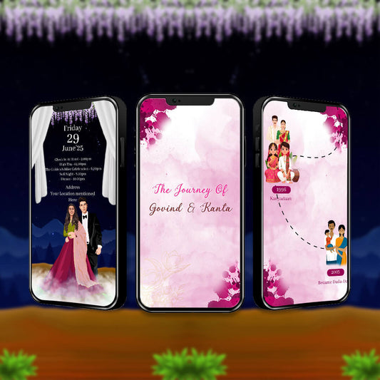 Anniversary Video Invitation | Romantic Journey | AI-1260