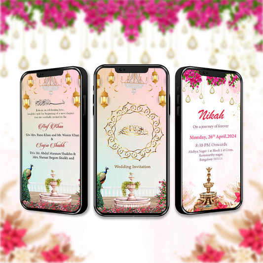 Muslim Wedding Invitation Video | Personalized Theme | AI-1129
