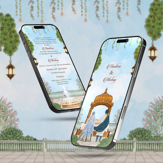 Sikh Wedding Invitation Video | Elegant Scenery | AI-1156