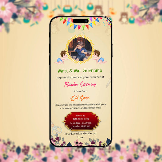 Mundan Ceremony Invitation Video | Elegant Brown Theme | AI-1265