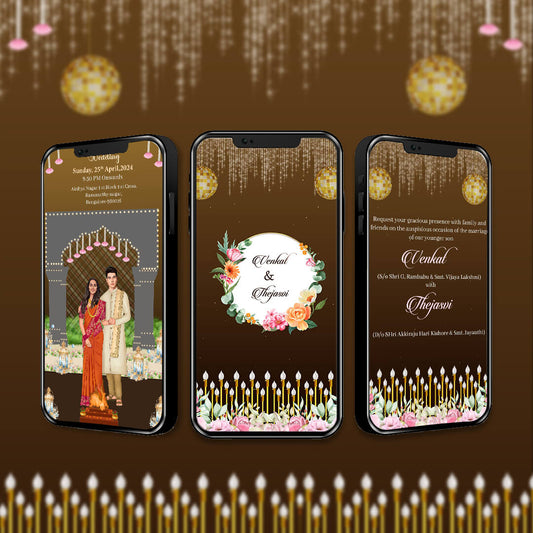 South Indian Wedding Invitation Video | Elegant & Animated| AI-1151
