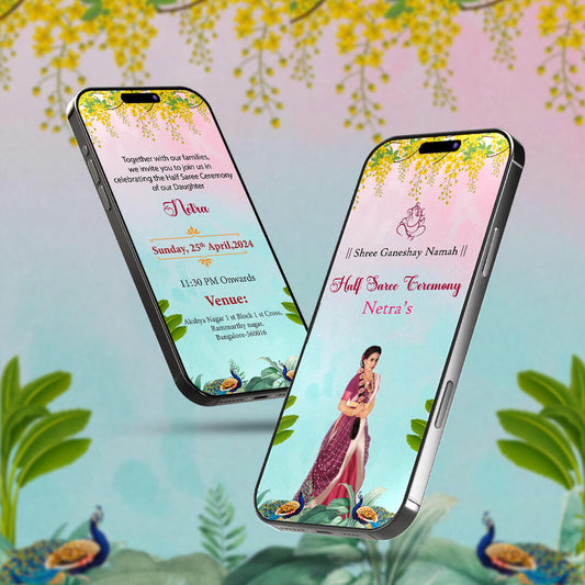 Half Saree Ceremony Invitation Video | Langa Davani |  AI-1078