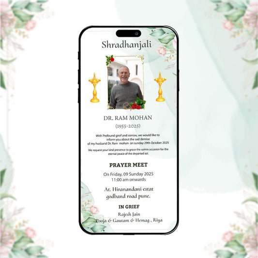 Funeral Ceremony Invitation Video | Digital Tribute | AI-1213