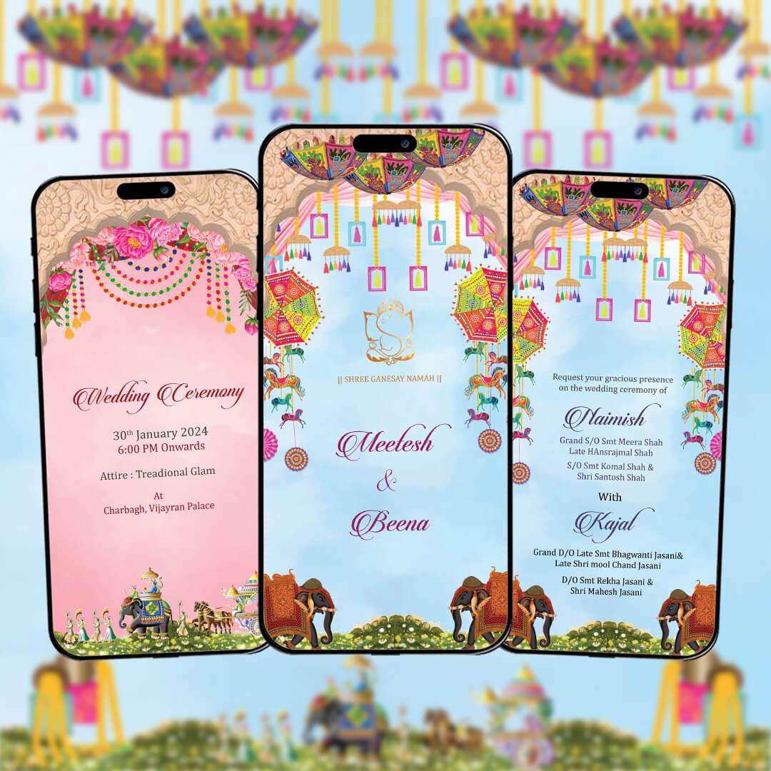 Digital Wedding Invitation Video | Luxury wedding invite | AI-1344