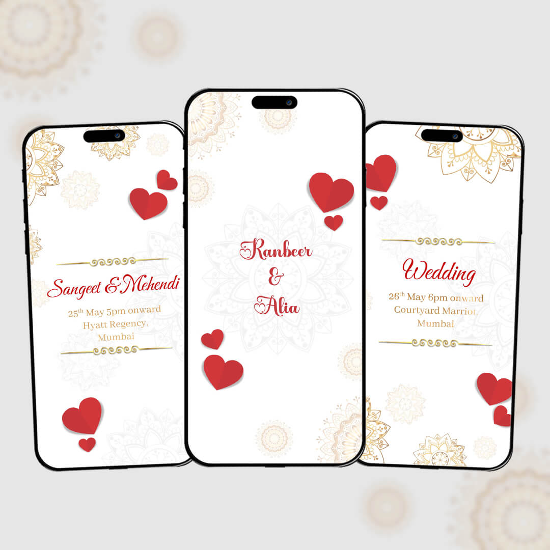Digital Wedding Video Invitation | Romantic Digital Invite| AI-1168