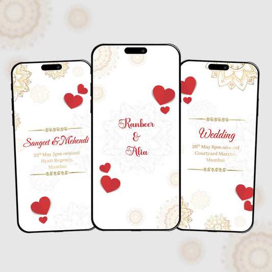 Digital Wedding Video Invitation | Romantic Digital Invite| AI-1168