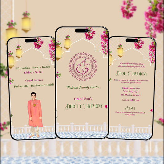 Dhoti Ceremony Video Invitation | Upanayanam |AI-1093