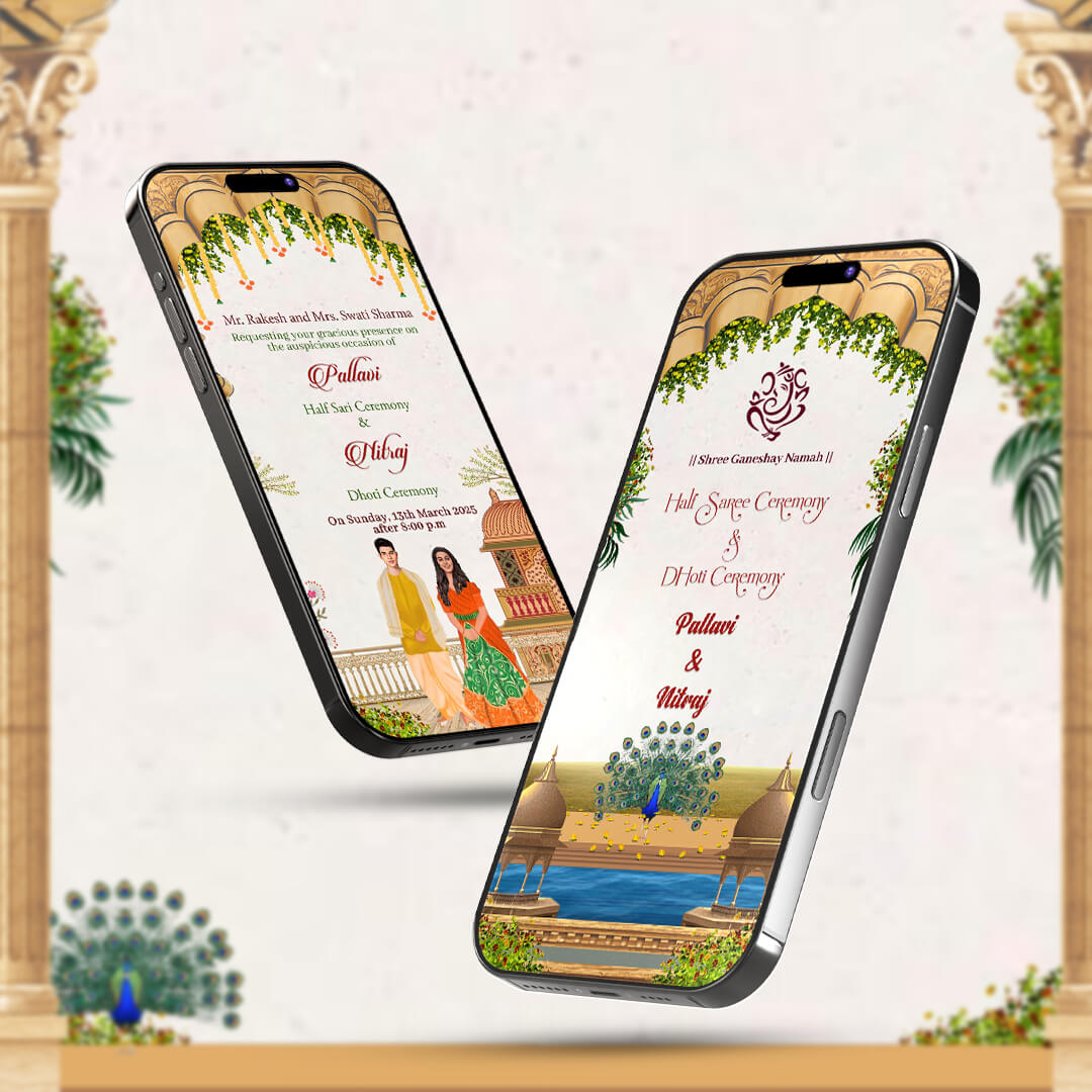 Half Saree Ceremony Invitation Video  | Digital E‑Invite| AI-1430