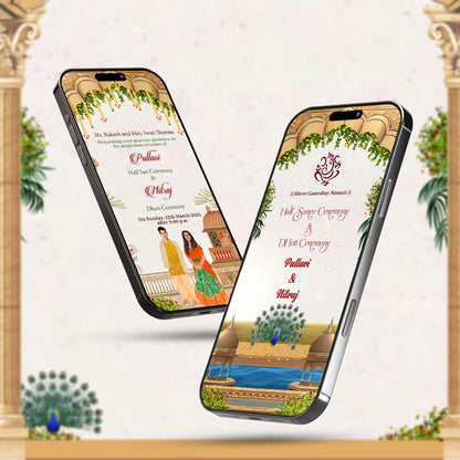 Half Saree Ceremony Invitation Video  | Digital E‑Invite| AI-1430
