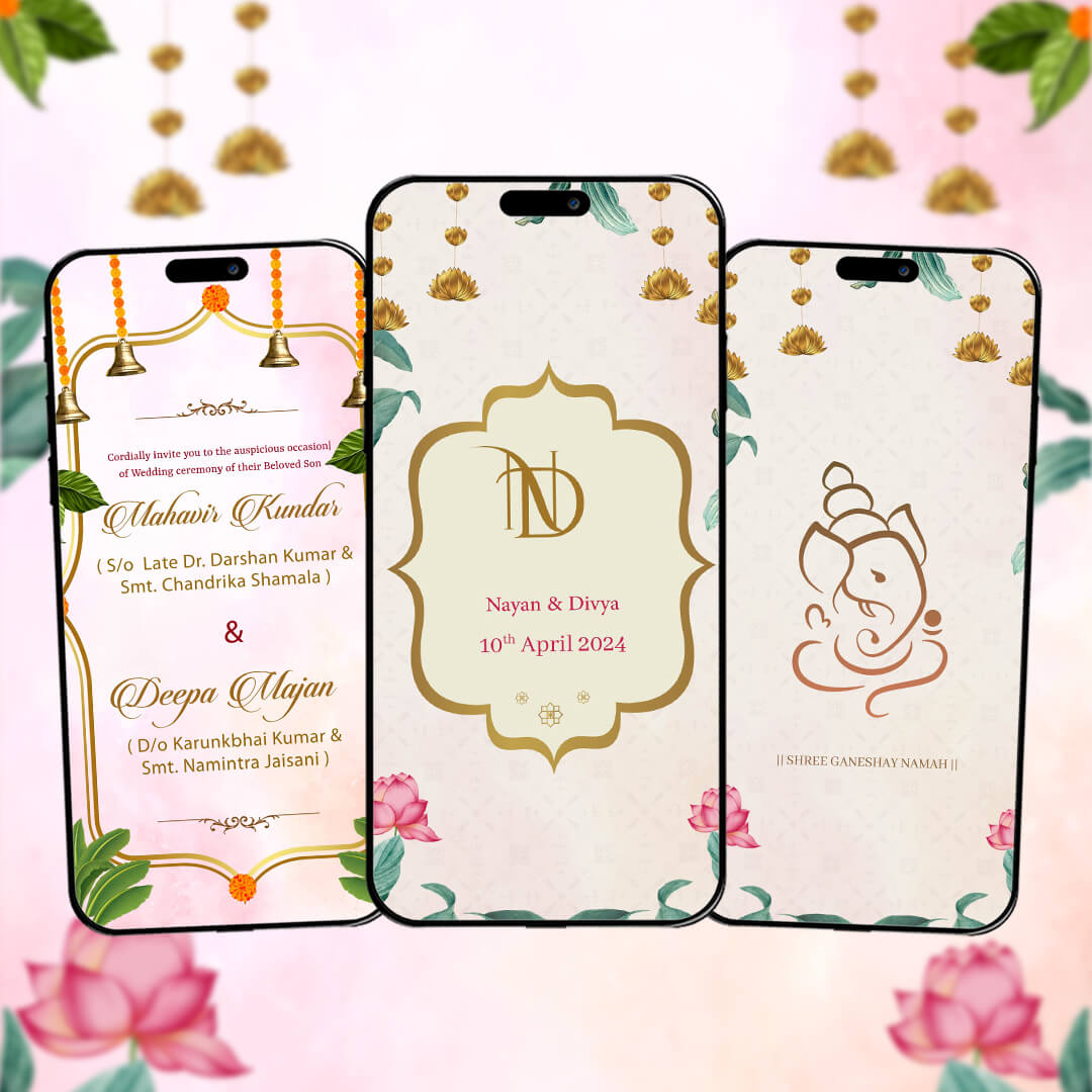 South Indian Wedding Invitation Video | Ganesha Pink Theme | AI-1152