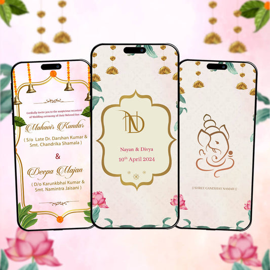 South Indian Wedding Invitation Video | Ganesha Pink Theme | AI-1152