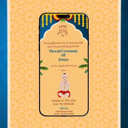 Thread Ceremony Invitation Video | Janeu Sanskar Invite|  AI-1044