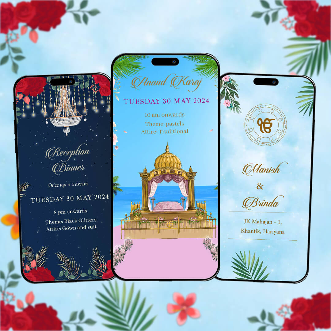 Sikh Wedding Invitation Video | Visually Stunning | AI-1160