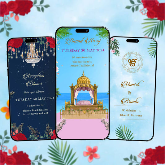 Sikh Wedding Invitation Video | Visually Stunning | AI-1160