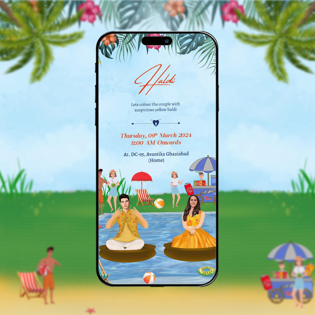 Haldi & Mehendi Ceremony Invitation Video | Picnic Style | AI-1112