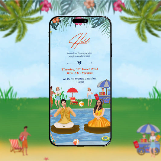 Haldi & Mehendi Ceremony Invitation Video | Picnic Style | AI-1112
