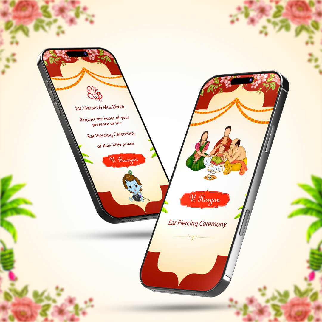 Ear Piercing Ceremony Invitation Video | Cultural Ceremony | AI-1094