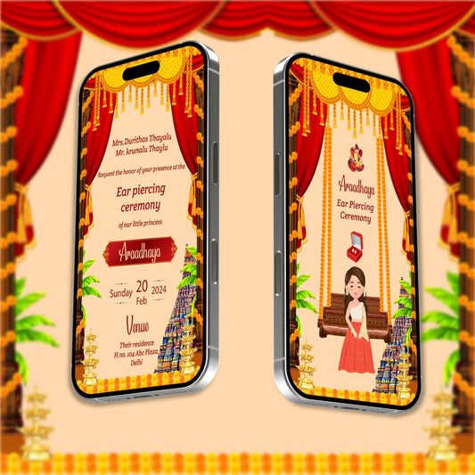 Ear Piercing Ceremony Invitation Video | Blessed Occasion | AI-1096