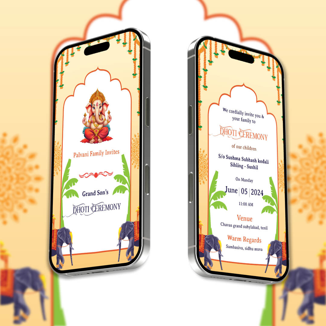 Dhoti Ceremony Video Invitation | Ganesha theme | AI-1092