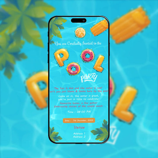 Pool Party Invitation Video | Custom Invite | AI-1114
