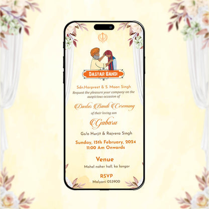 Dastar Bandi Ceremony Invitation Video | Sikh Turban Tying | AI-1088