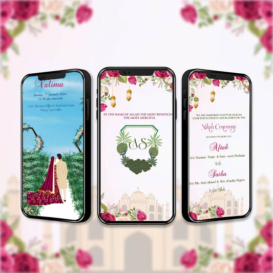 Muslim Wedding Invitation Video | Shadi Video | AI-1350