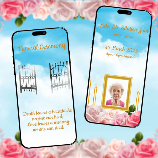 Funeral Ceremony Invitation Video | Sky Theme | AI-1211