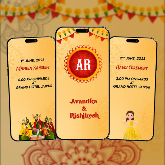Wedding Video Invitation | vibrant and elegant Theme | AI-1017