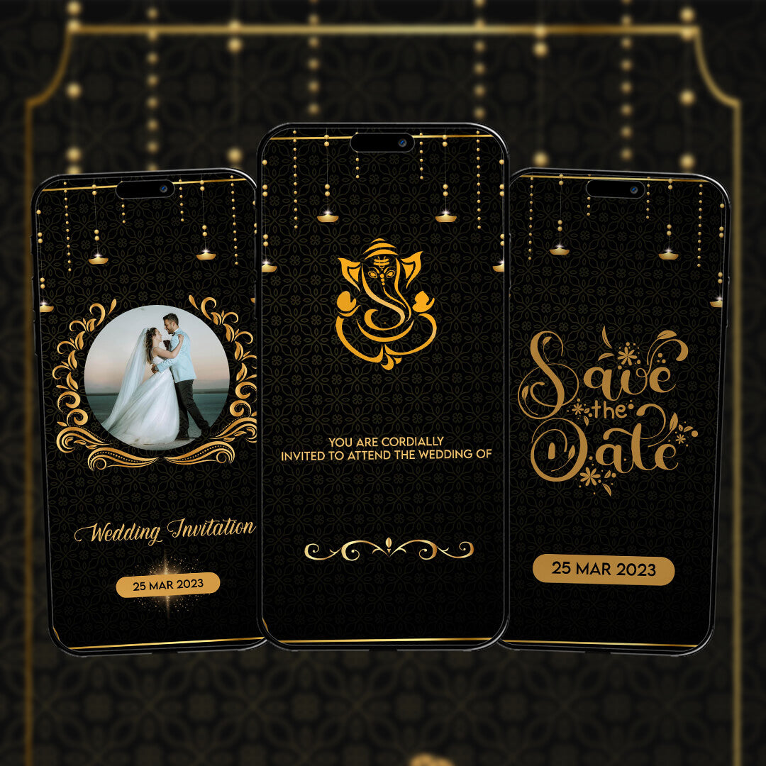 Wedding Video Invitation | Black Themed| AI-1026