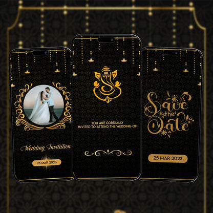Wedding Video Invitation | Black Themed| AI-1026