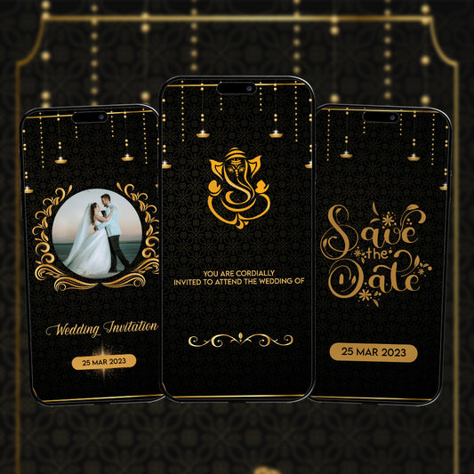 Wedding Video Invitation | Black Themed| AI-1026