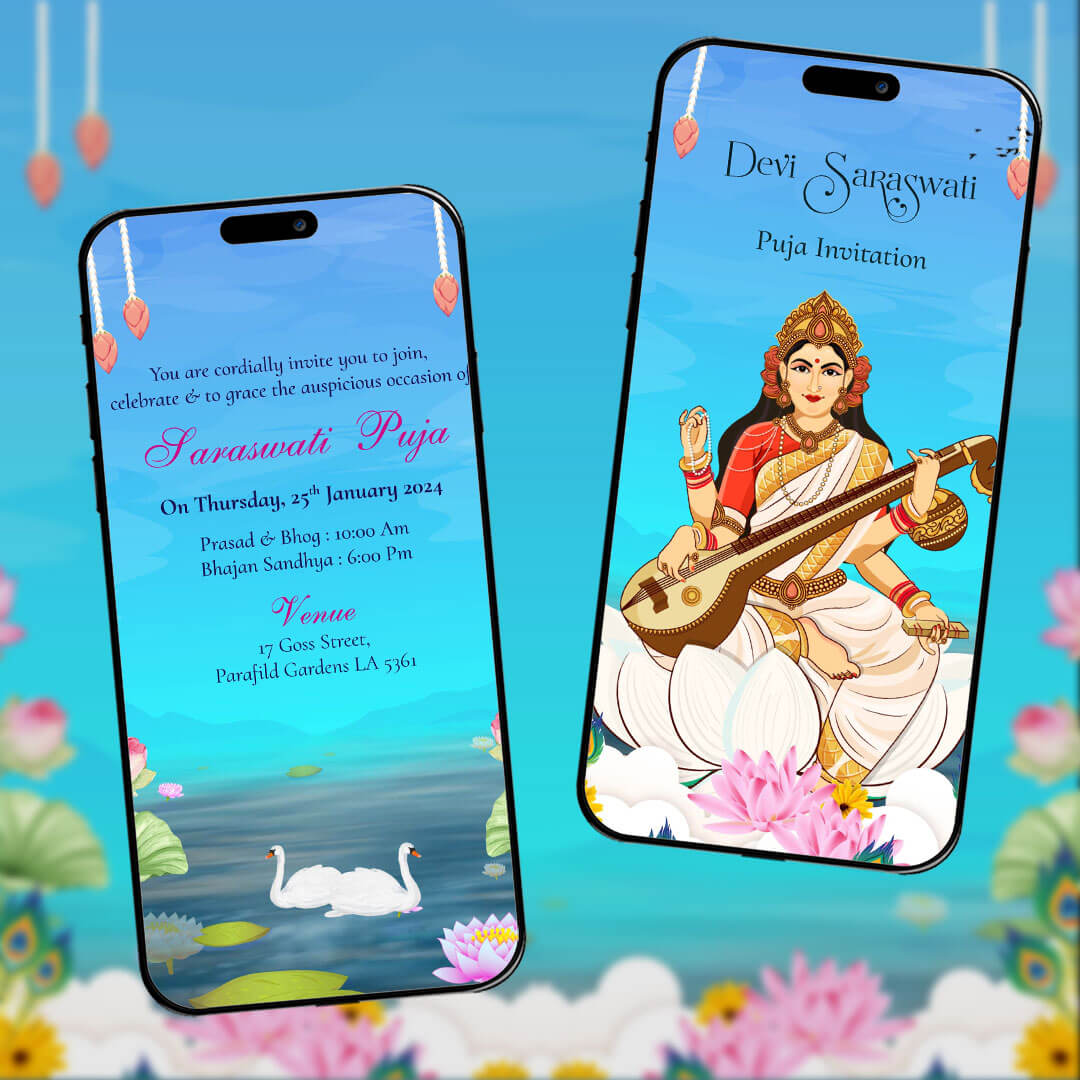 Saraswati Puja Invtation Video | Saraswati Mata | AI-1273
