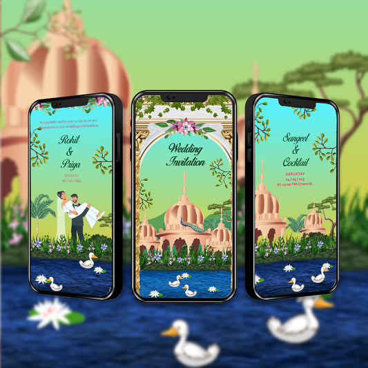 Digital Wedding Video Invitation | Nature-Inspired Design| AI-1169