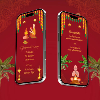 Thread Ceremony Invitation Video | Red Themed | AI-1047