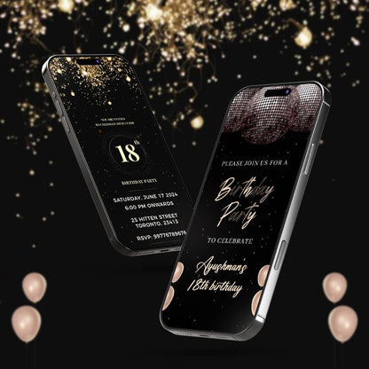 Birthday Invitation Video | Black Theme Template | AI-1054