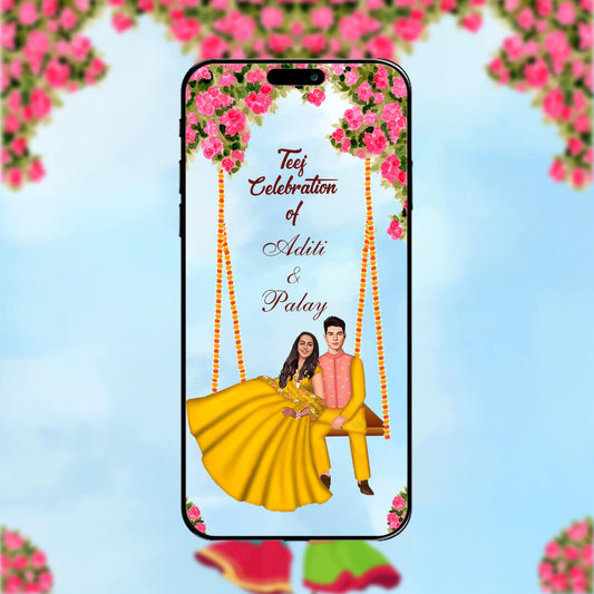 Teej Party Invitation Video | Festive Charm | AI-1194